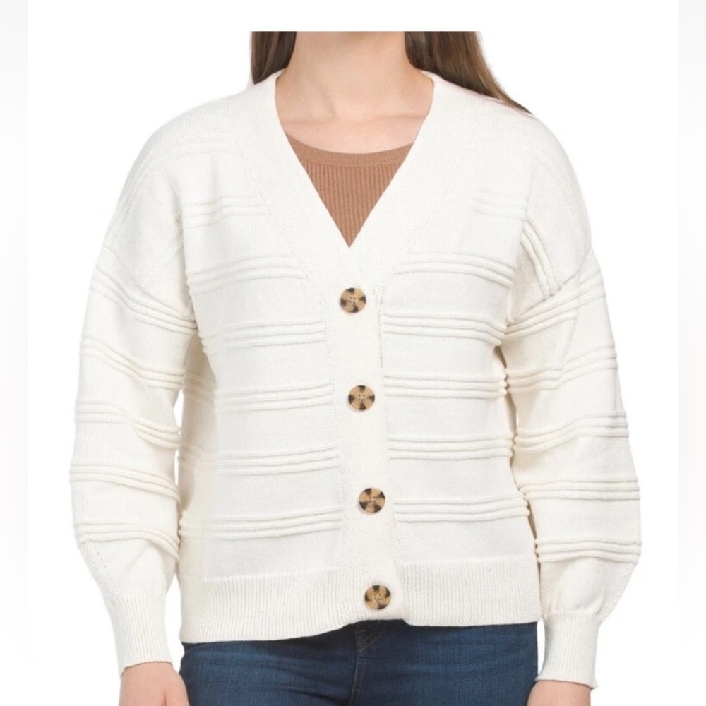 cupcakes & cashmere Cream Button-Up Cardigan